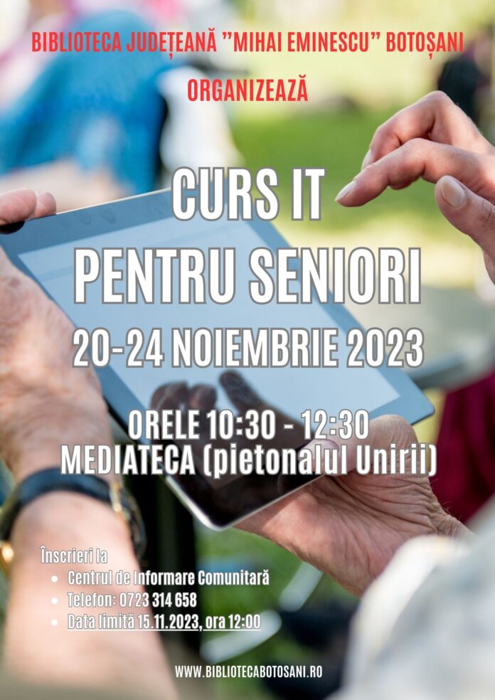 CURS IT SENIORI 2023 BIBLIOTECA JUDETEANA