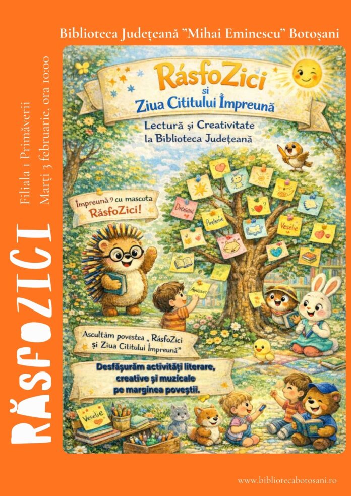 RăsfoZICI vine la Biblioteca Județeană Botoșani – o sărbătoare a cititului împreună RăsfoZICI vine la Biblioteca Județeană Botoșani – o sărbătoare a cititului împreună