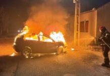 Un autoturism parcat într-o curte de pe strada Pacea din municipiul Botoșani a luat foc, noaptea trecută