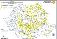 Cod galben de inundații pe râurile Jijia, Sitna și Miletin și afluenții acestora, până mâine, la ora 12:00